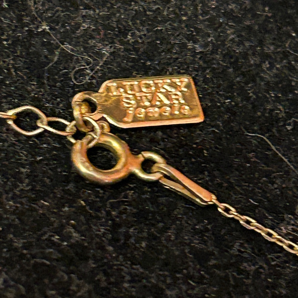Lucky Star Jewels Rainbow Baguette Crystal Bar Necklace Gold Tone Dainty Y2K - Picture 3 of 7